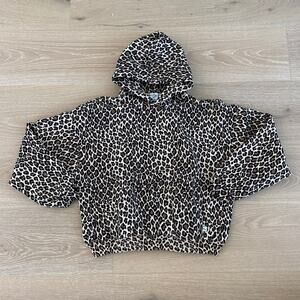 Akimbo Club Hoodie Leopard Size M Brown Black